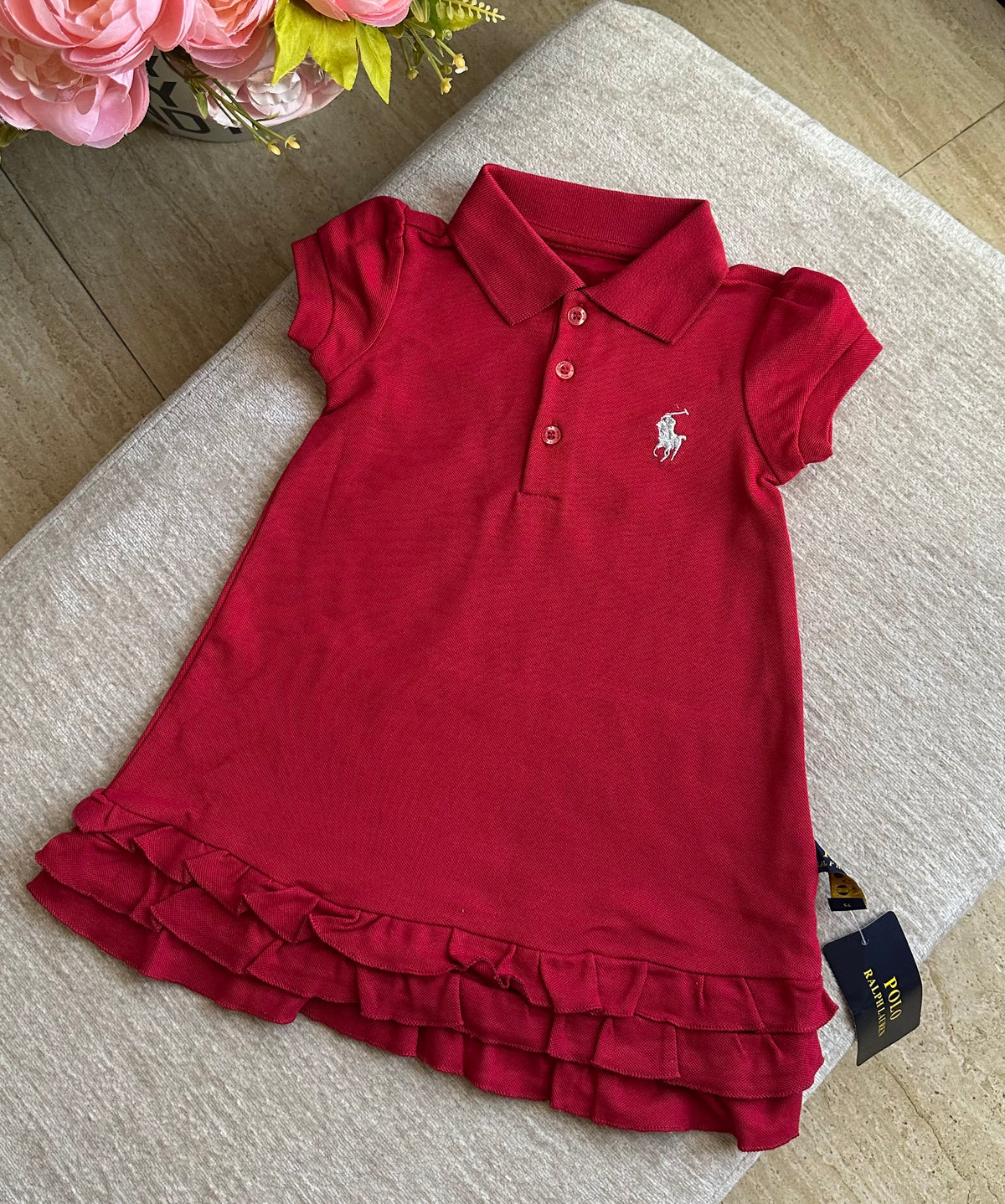 B3 RL Ruffles Dress - Red (Silver Logo)