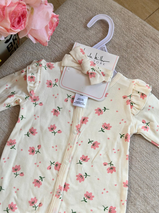 Nicole Miller Frogsuit with Headband “Cream”