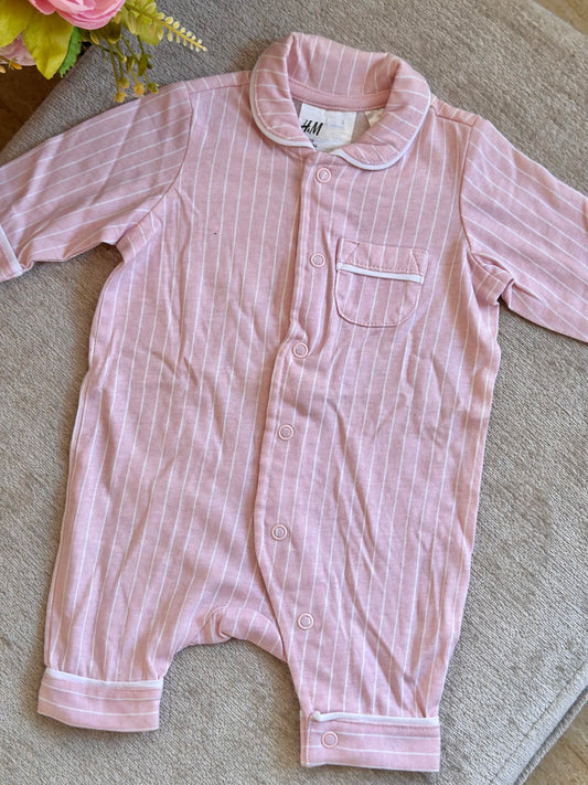 H&M Pink Stripes Overalls