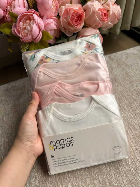 Mamas and Papas 5pc Short Sleeves Onesie