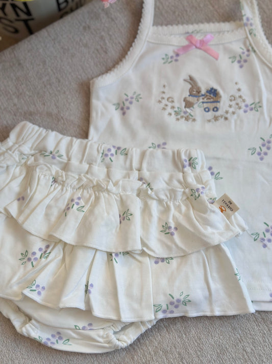 Cottoli 2pc Ruffles Set - White