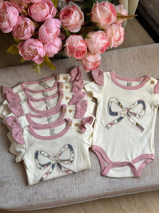 Chickpea Ribbon Onesie