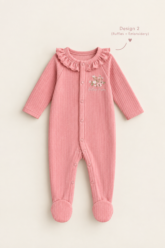 5pc Infant Set in Floral Pink