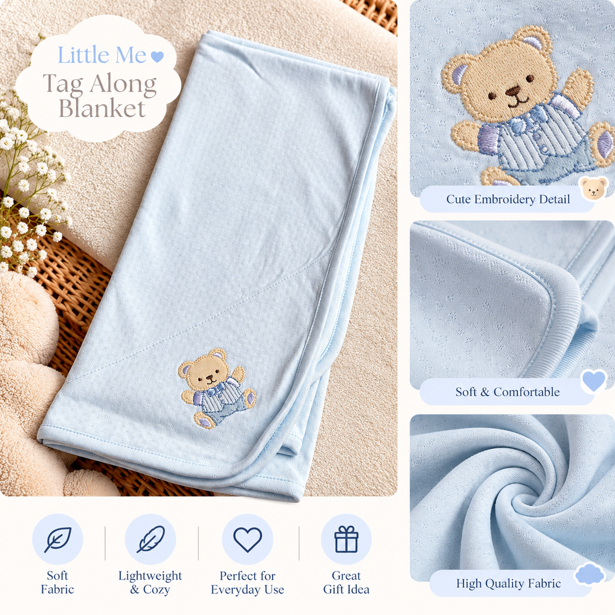 Little Me Blanket - Blue Bear