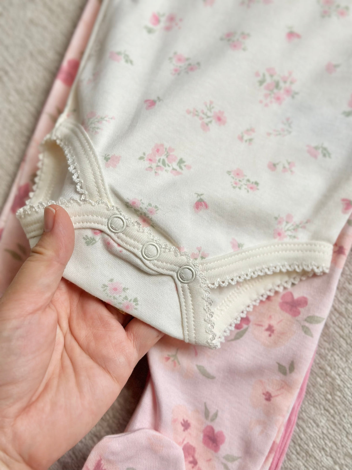 5pc Infant Set in Floral Pink
