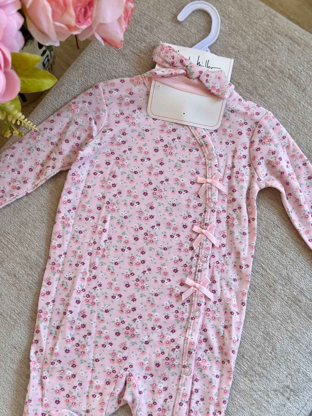 Nicole Miller Frogsuit with Headband “Pink Floral”