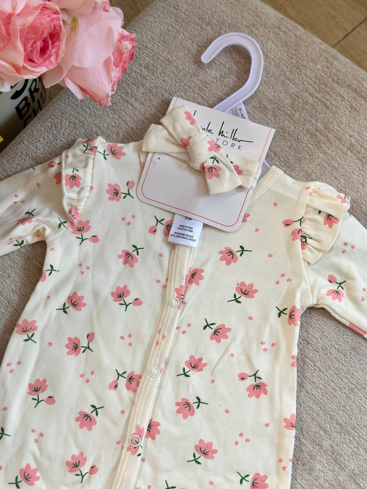 Nicole Miller Frogsuit with Headband “Cream”