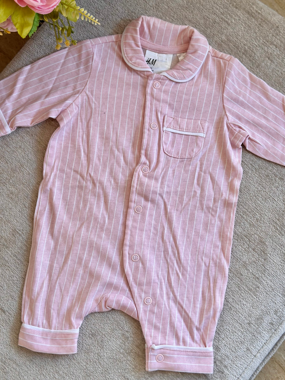 H&M Pink Stripes Overalls