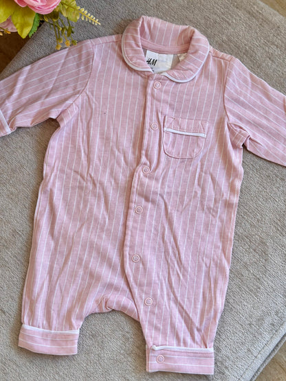 H&M Pink Stripes Overalls