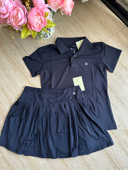 Black Active Wear Skirt Set
