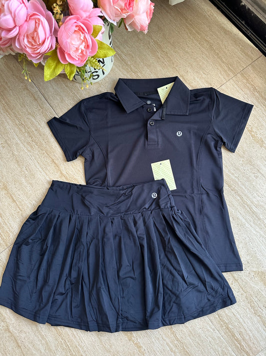 Black Active Wear Skirt Set