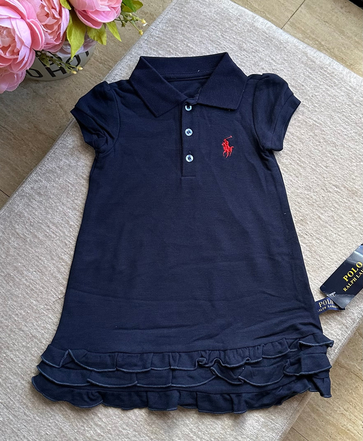 B3 RL Ruffles Dress - Navy Blue