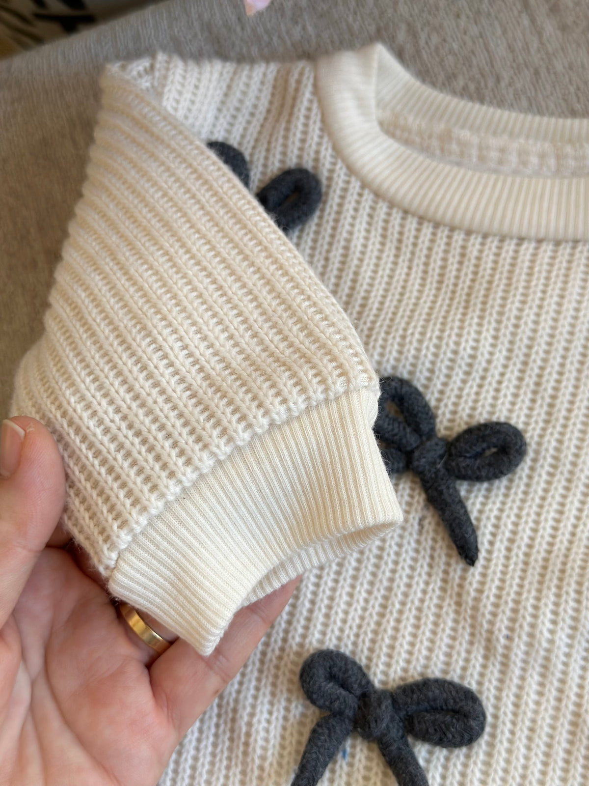 Ribbon Knitted Sweater