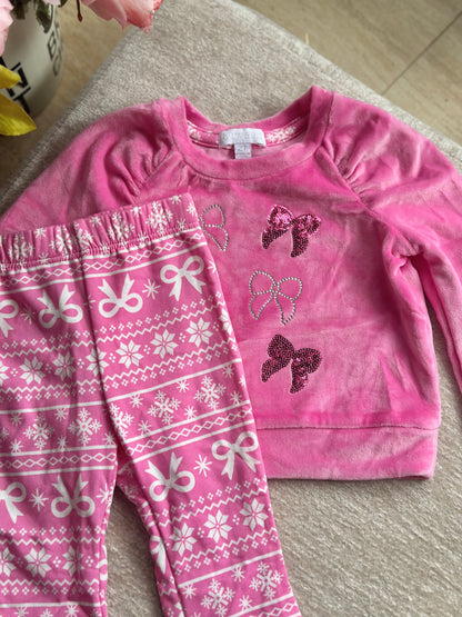 Btween Velvet Pajama Set - Ribbons