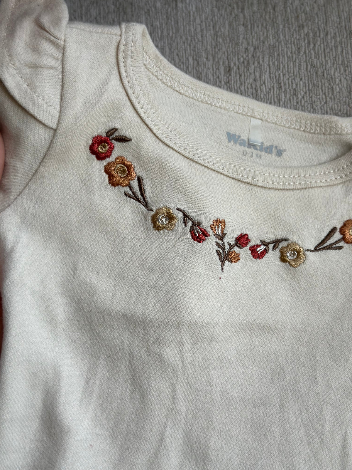 Chickpea Embroidered Flowers Onesie