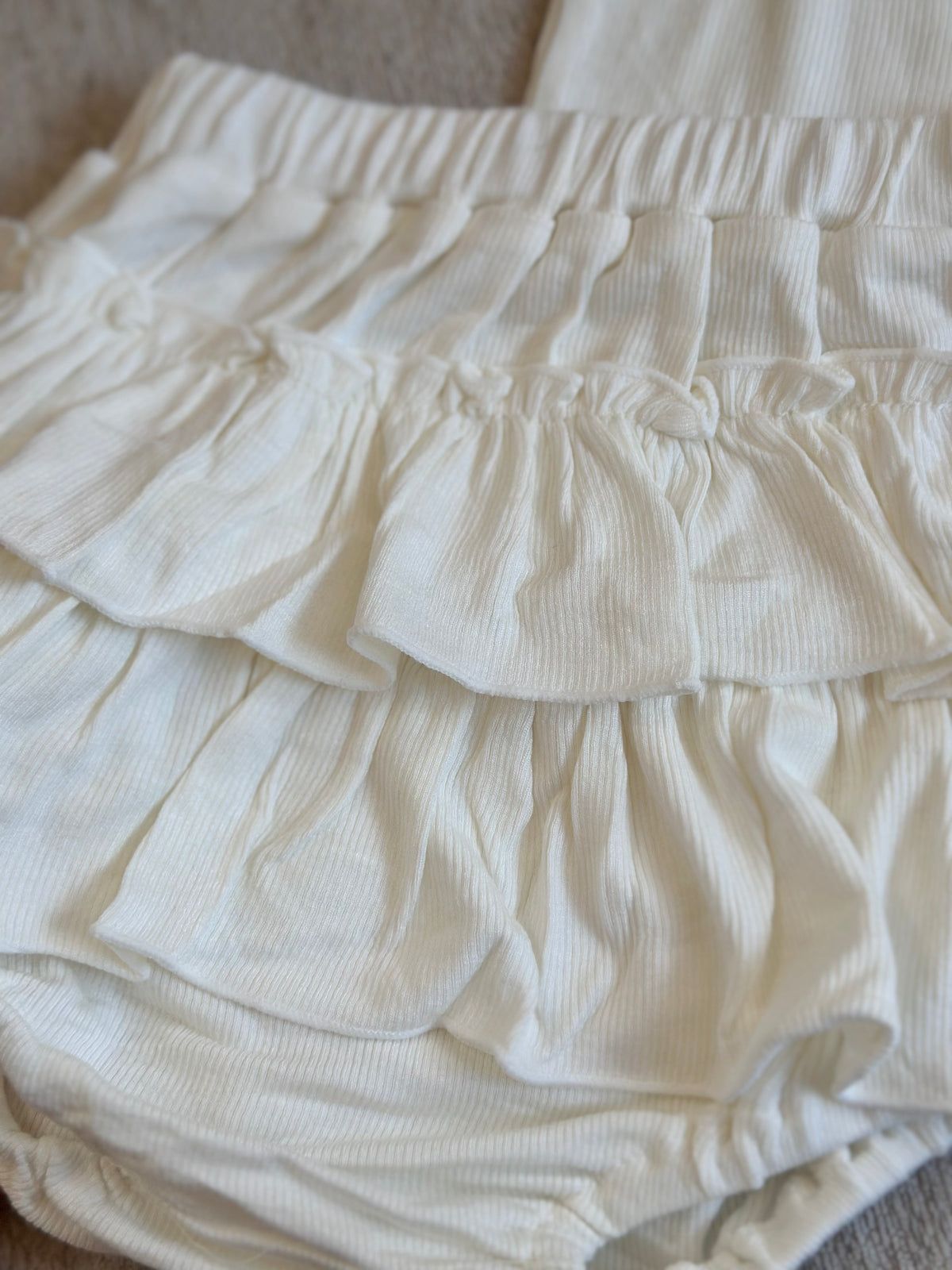 Cottoli 2pc Ruffles Set - White