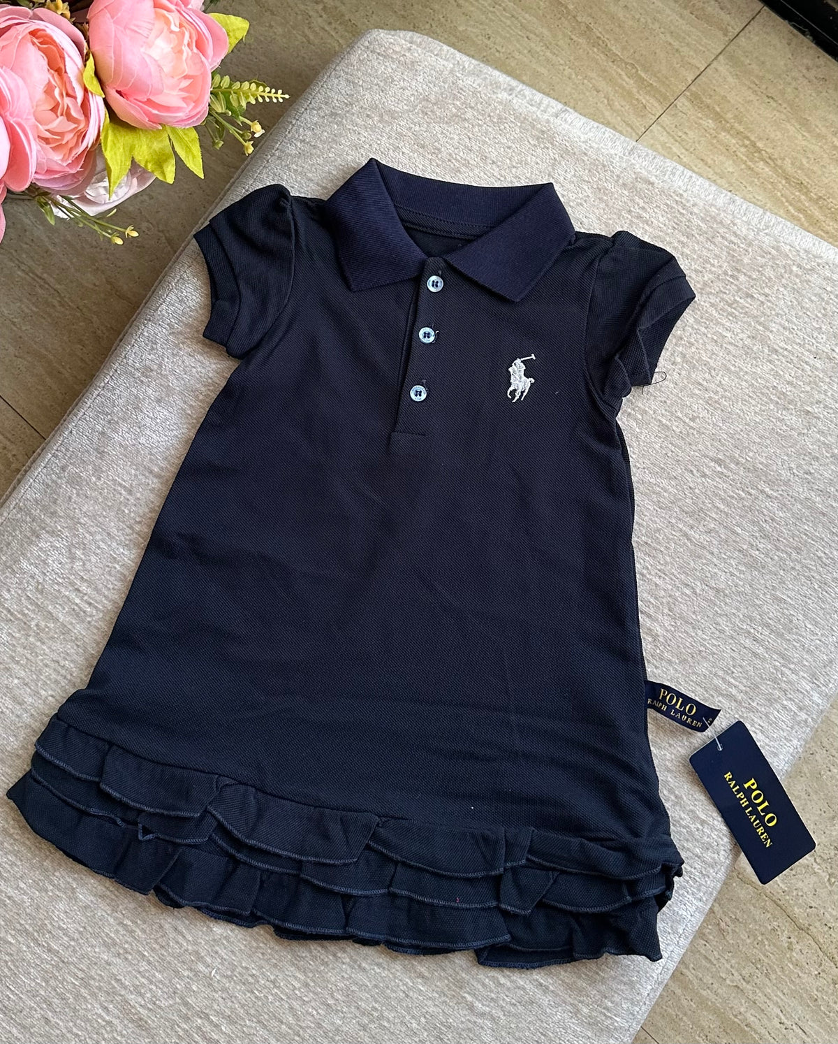 B3 RL Ruffles Dress - Black (Navy Collar)
