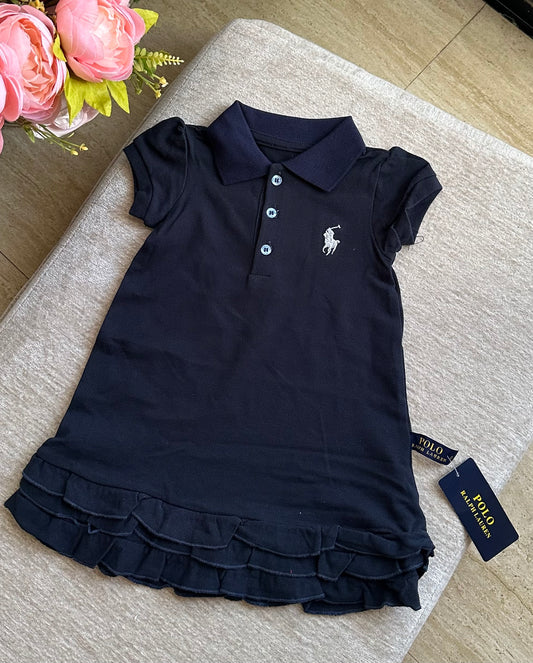 B3 RL Ruffles Dress - Black (Navy Collar)