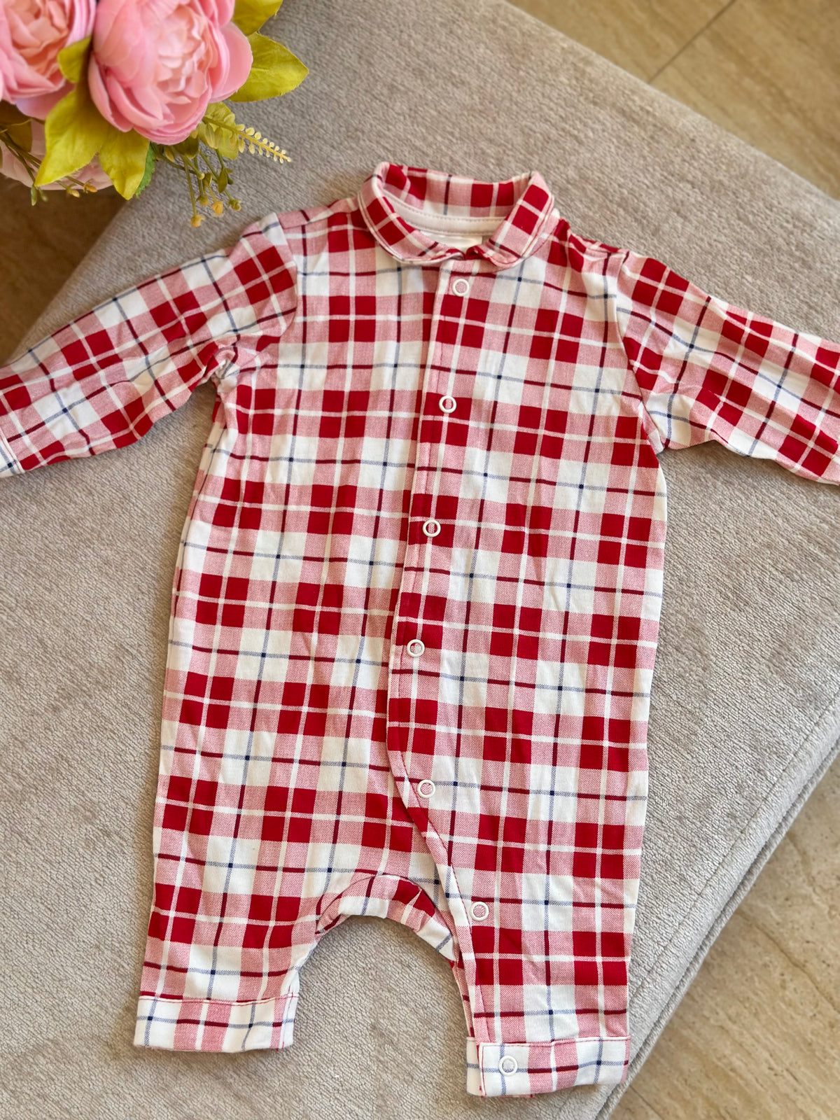 H&M Red Plaid Overalls