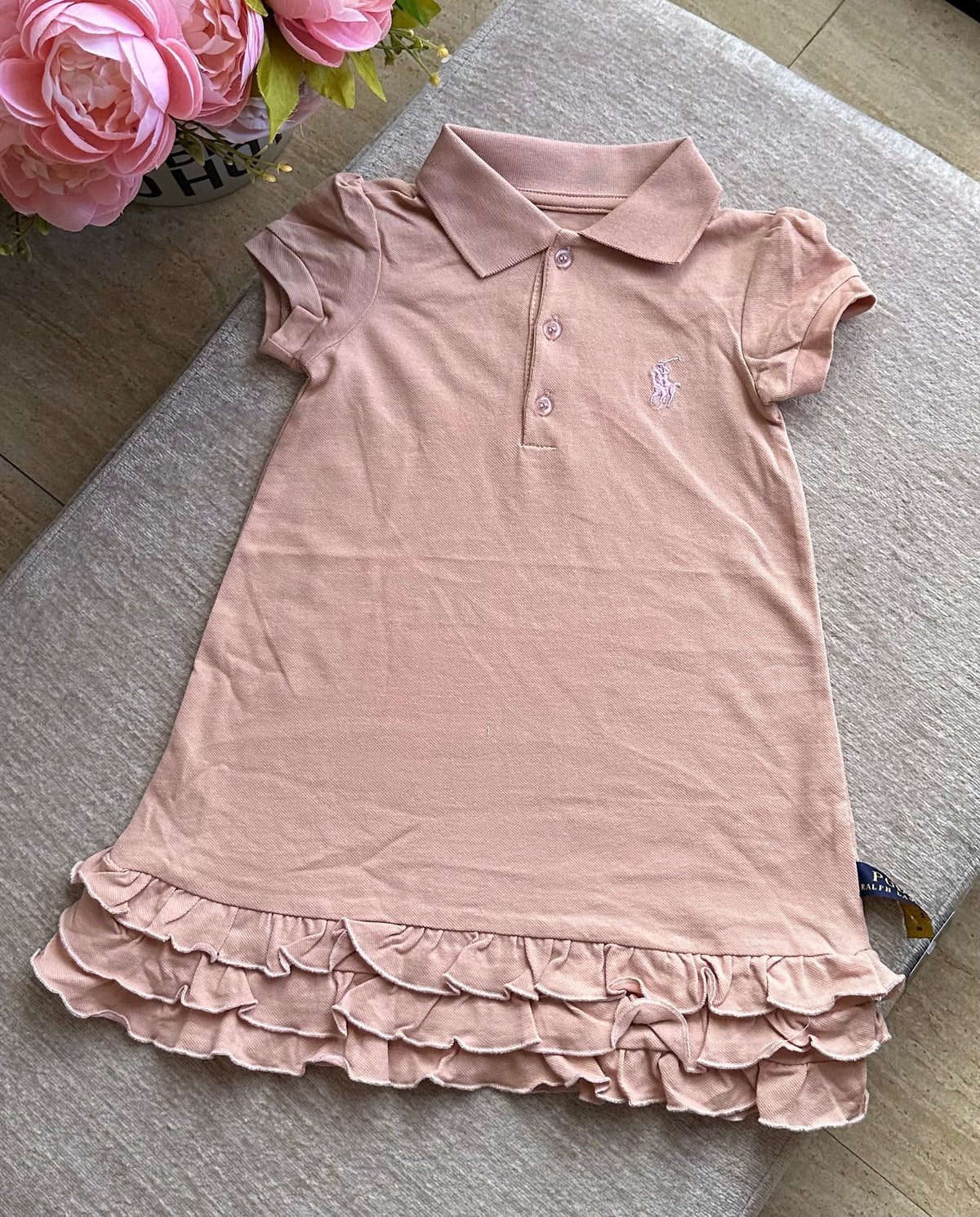 B3 RL Ruffles Dress - Nude (L. Pink Logo)