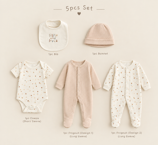 5pc Infant Set in Cream