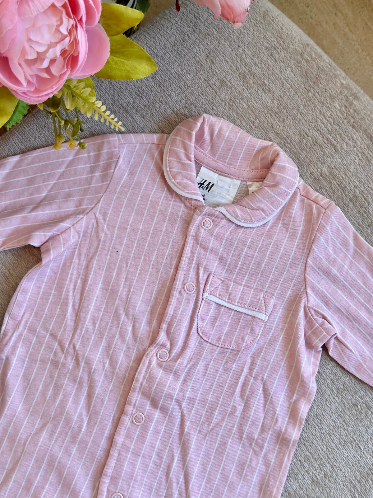H&M Pink Stripes Overalls