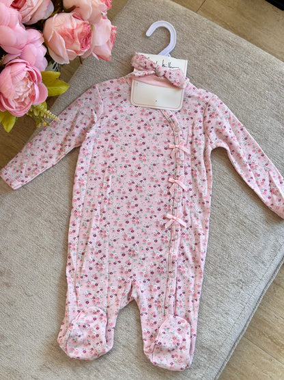 Nicole Miller Frogsuit with Headband “Pink Floral”