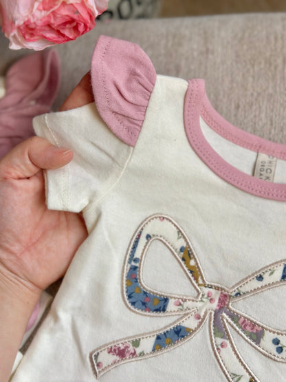 Chickpea Ribbon Onesie