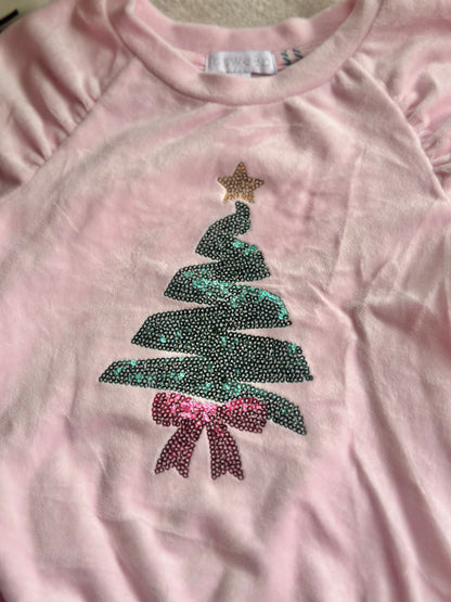 Btween Velvet Pajama Set - Christmas Tree