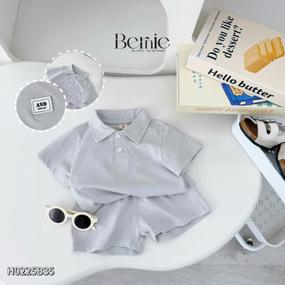 Bernie Polo Shirt Set in Gray