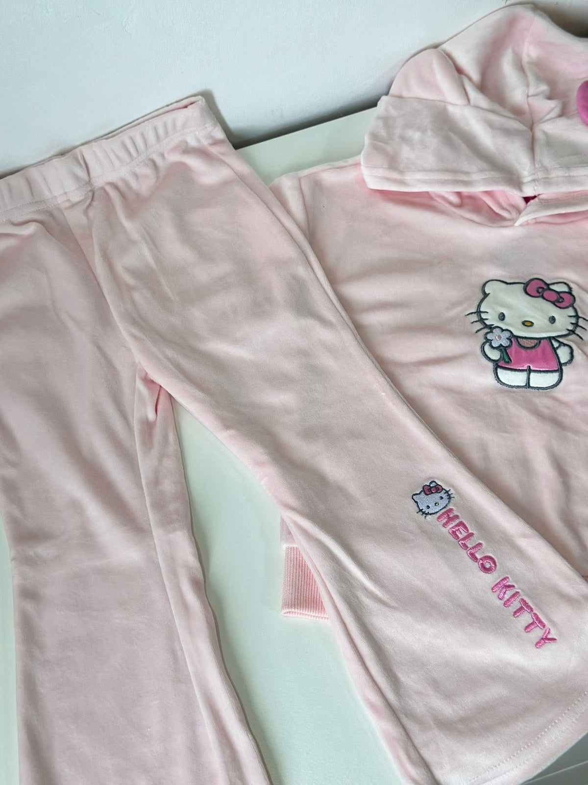 Hello Kitty Hoodie with Flare Pants in Pink