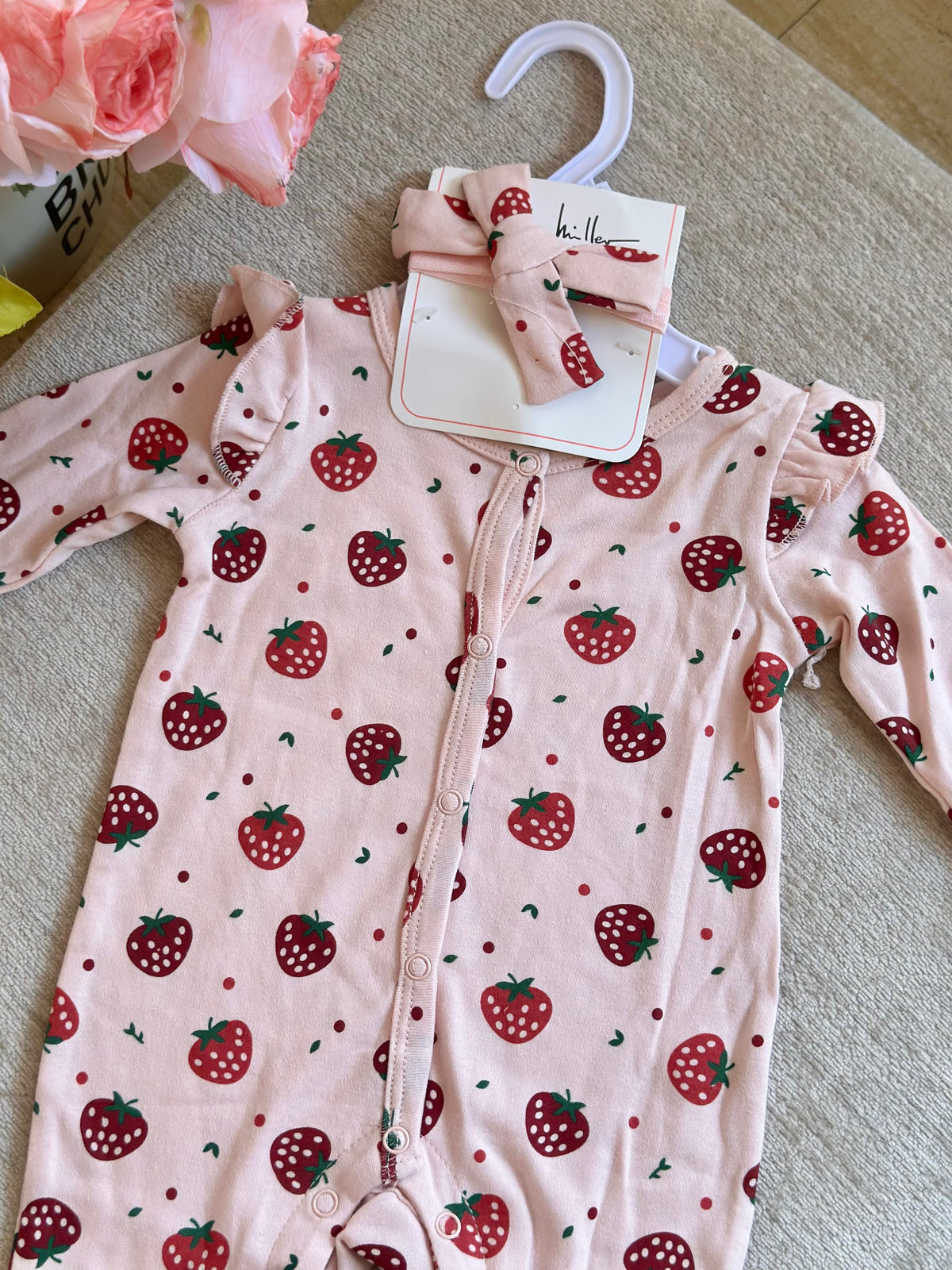 Nicole Miller Frogsuit with Headband “Strawberry”