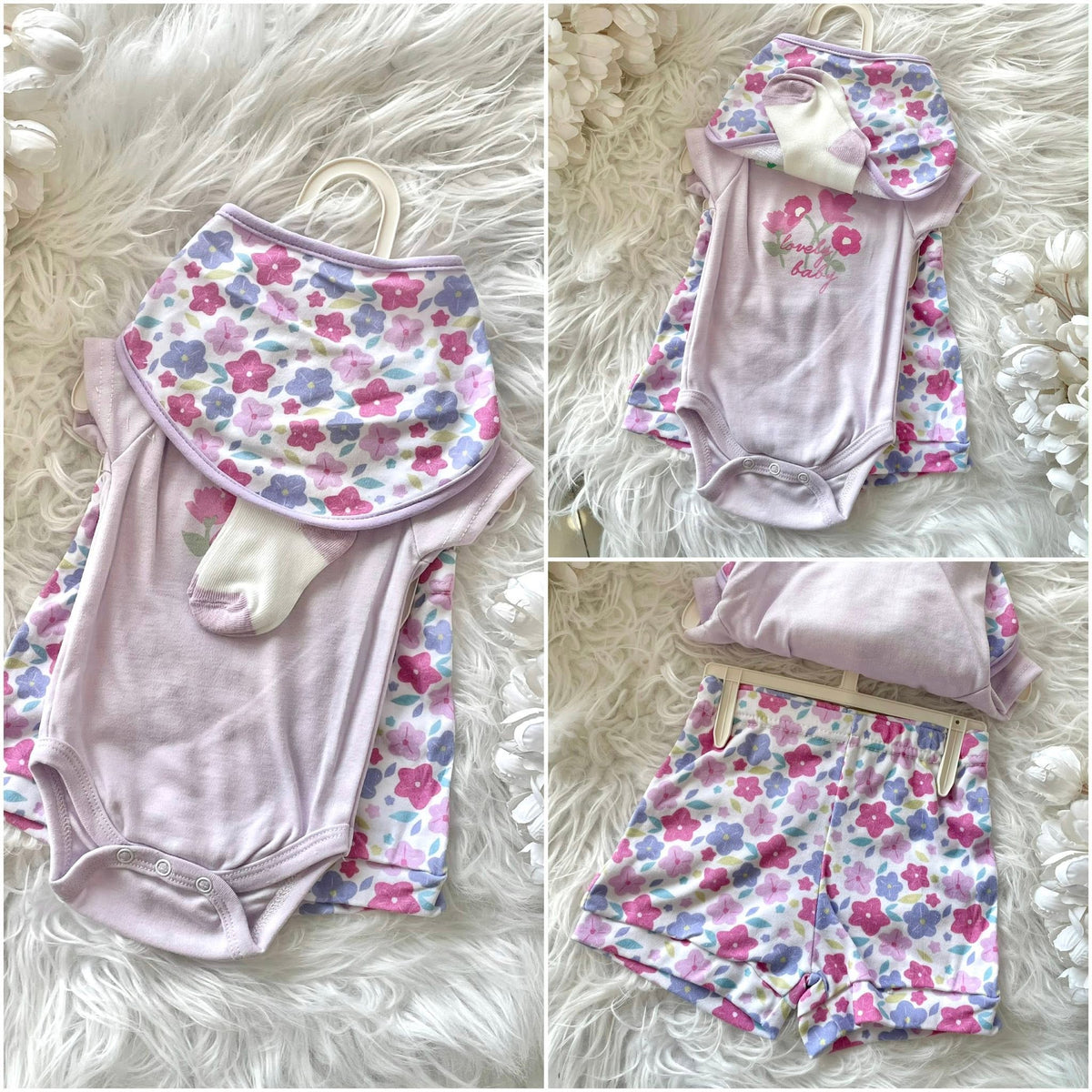 4pc Set for Baby Girl - Violet