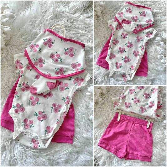 4pc Set for Baby Girl - Dark Pink