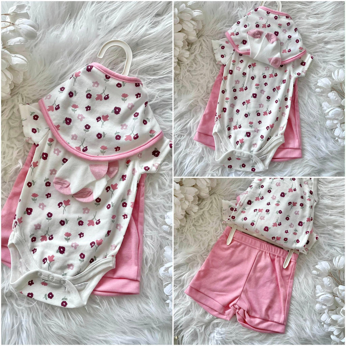 4pc Set for Baby Girl - Light Pink