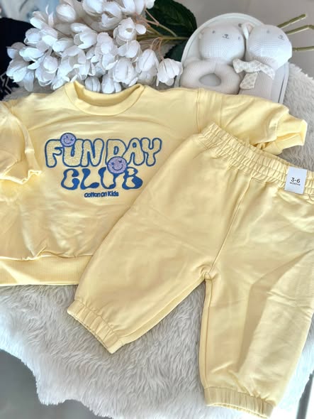 Yellow Cotton on Sweatshirt Set