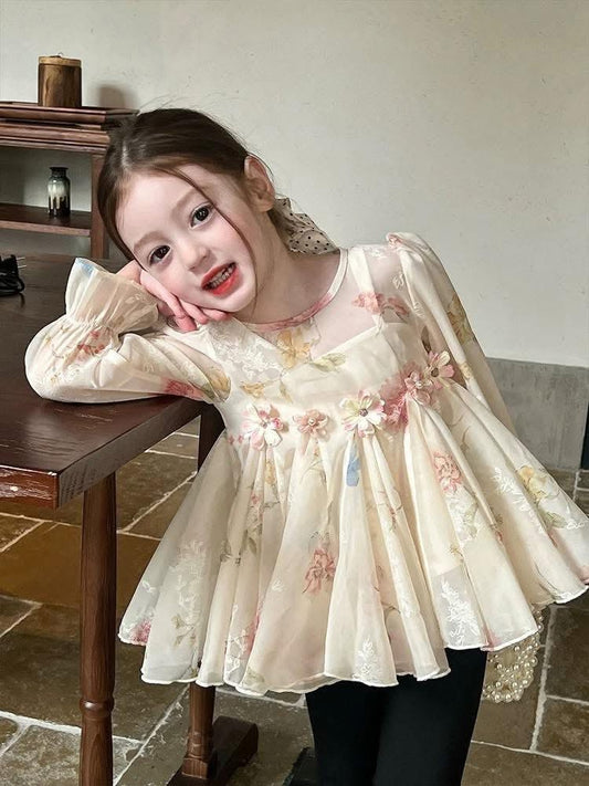Long Sleeves Blouse with Flare Pants