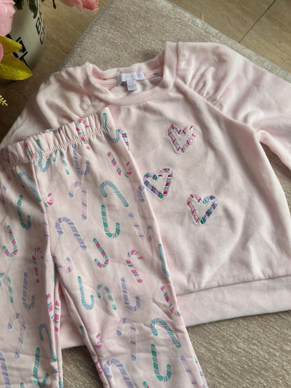 Btween Velvet Pajama Set - Hearts
