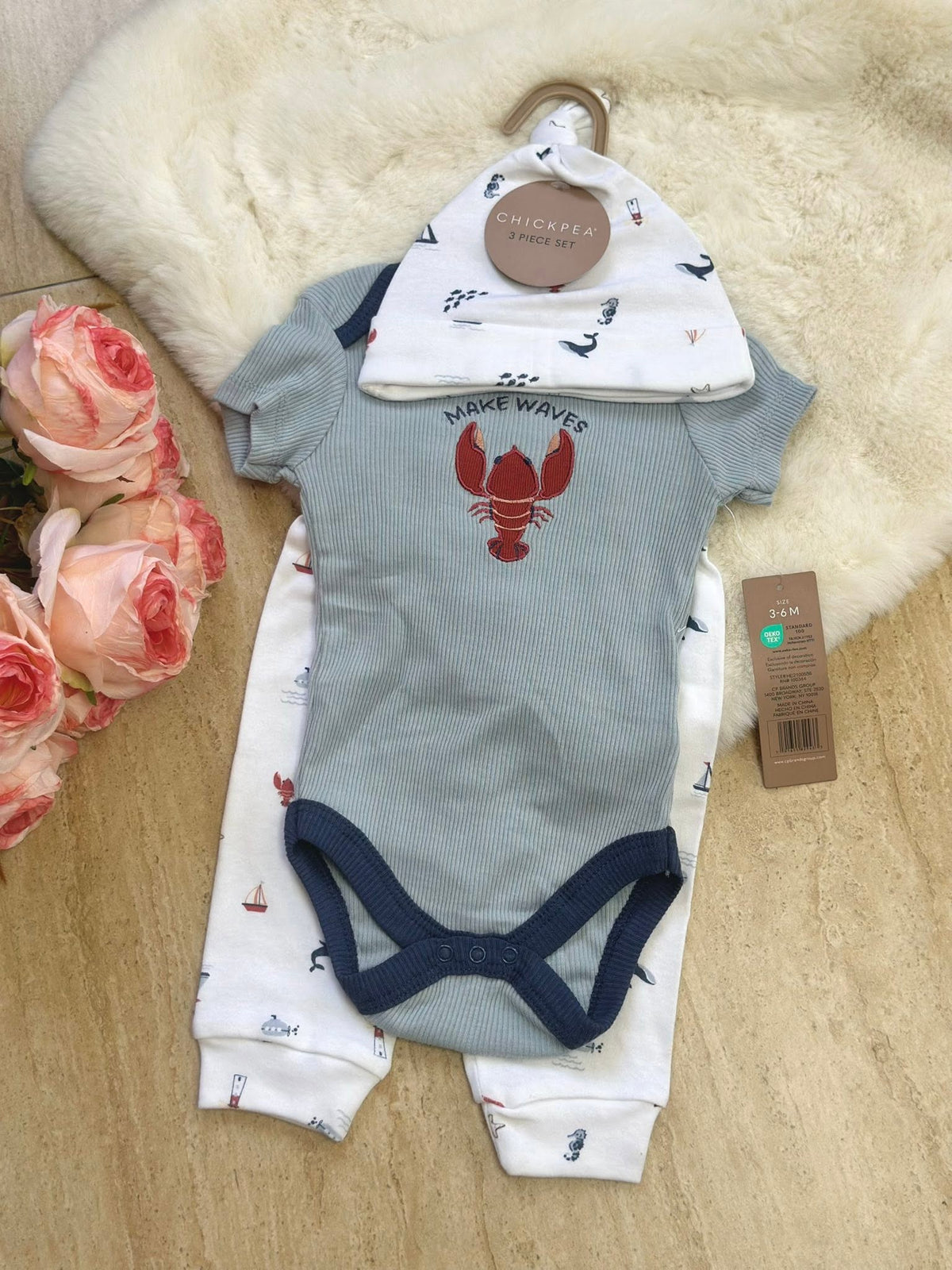 Onesie Set for Baby Boy "Make Waves"