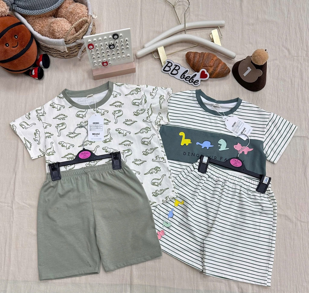 Dino Top and Short in Green