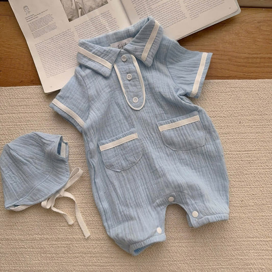Muslin Romper in Blue