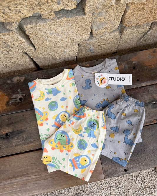 Dino Top and Short (4pc set)