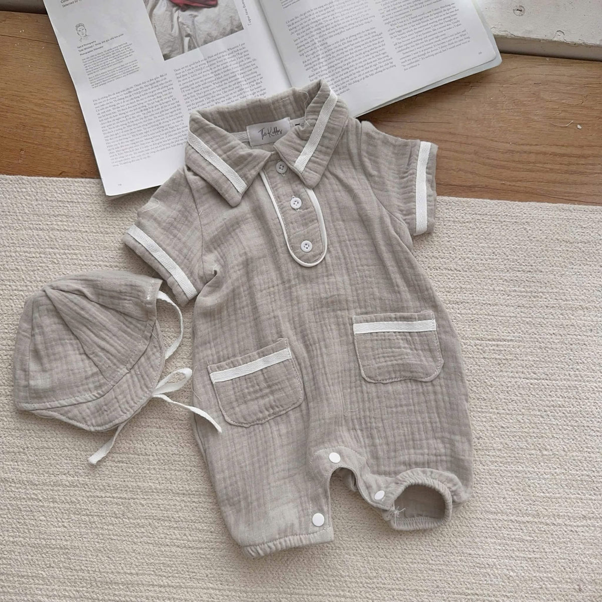 Muslin Romper in Gray