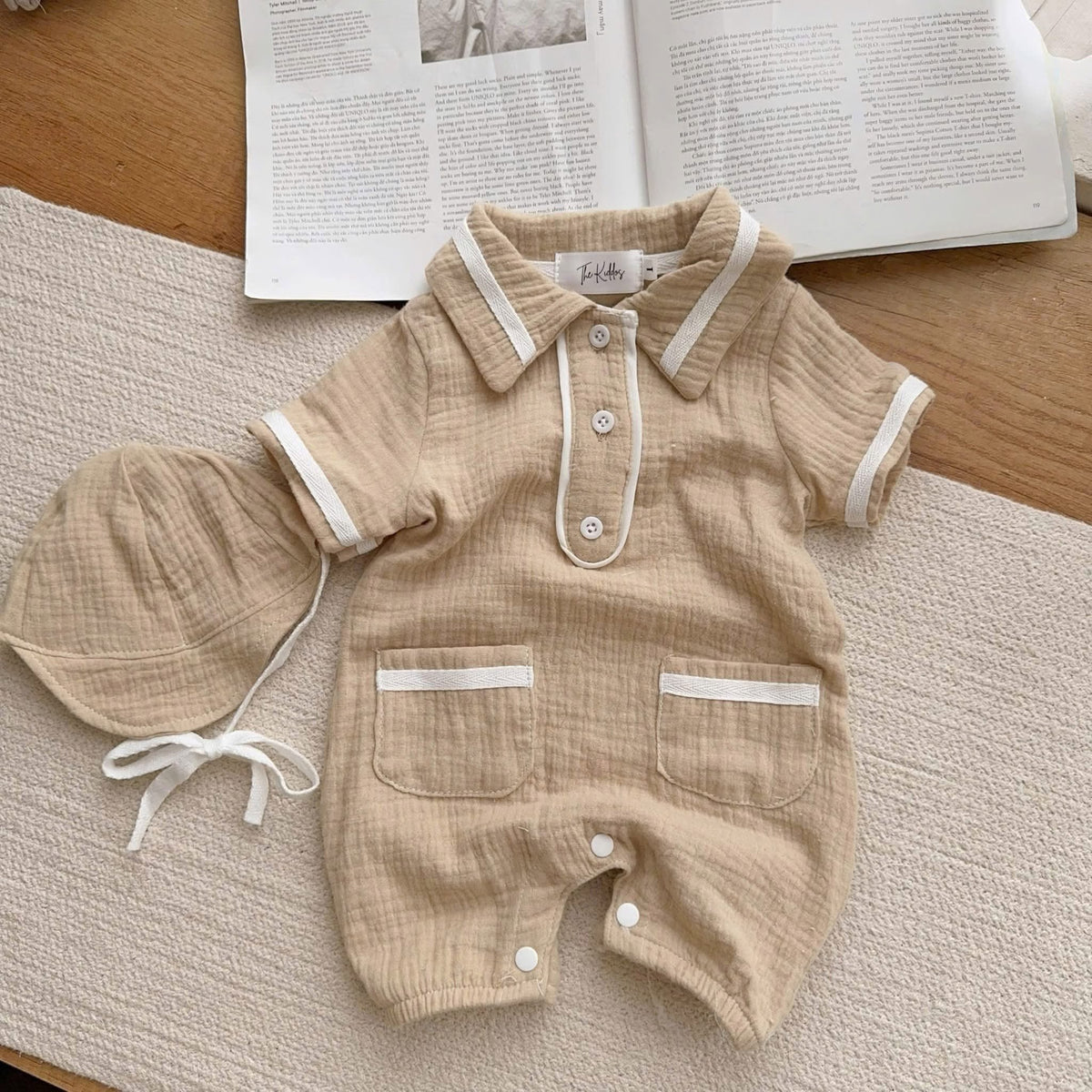 Muslin Romper in Brown