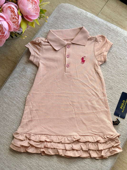 B3 RL Ruffles Dress - Nude (D.Pink Logo)