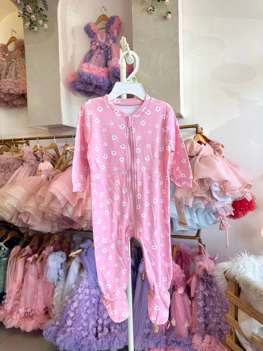 Pink Pekkle Footed Frogsuits