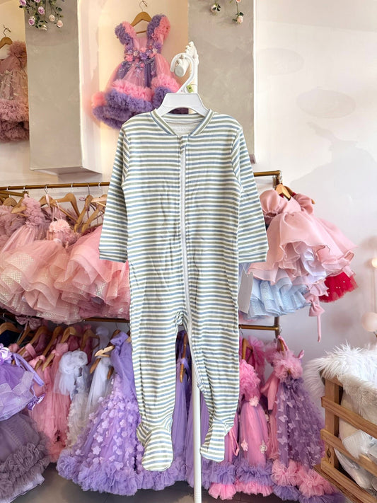 Pekkle Footed Frogsuits "Dark Stripes"