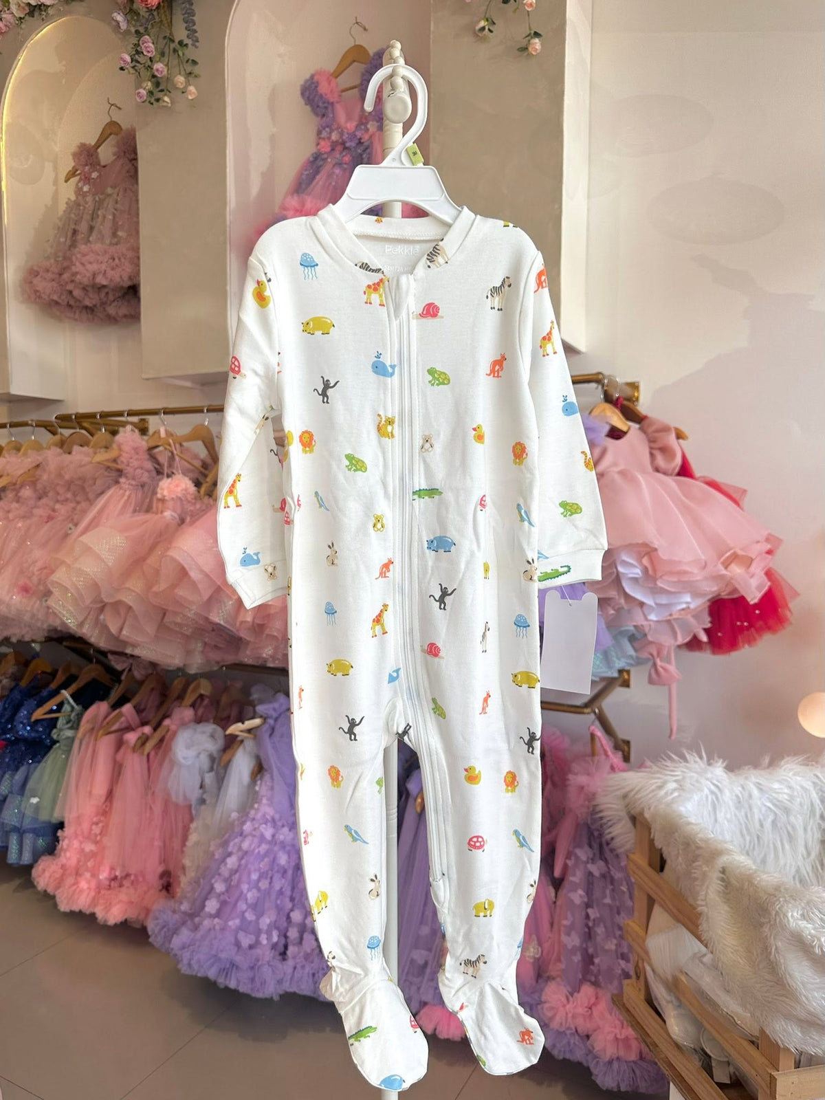Pekkle Footed Frogsuits "Animal Print"