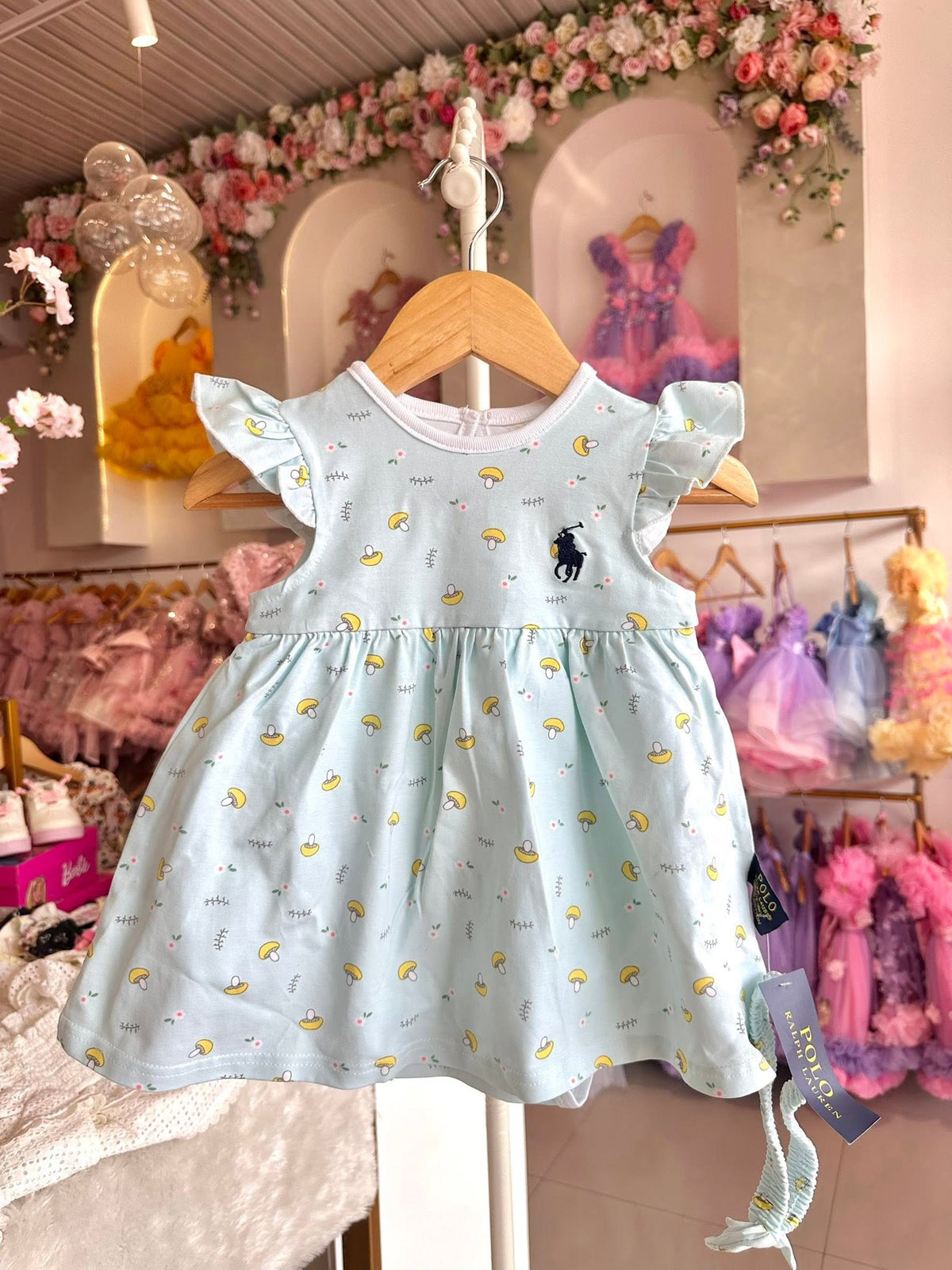 RL Onesie Dress with Headband