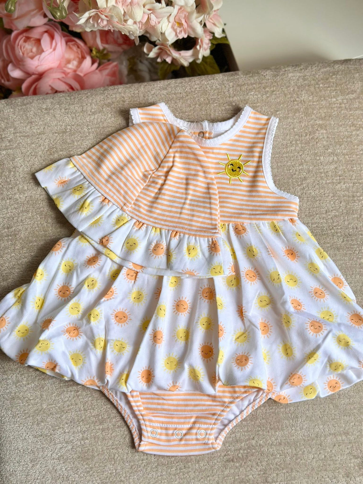 Little Me Orange Balloon Dress